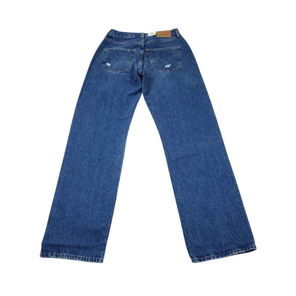 Levi's Premium 501 '90s Straight Baggy Jeans Blue Women's Size 26 x 32 Y2K Loose - Picture 3 of 10
